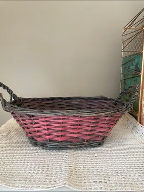 Woven red and Brown Decorative Storage Basket - lightweight
